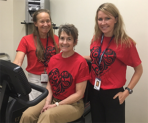 Left to Right: Sarah Bergendahl, Physical Therapist;
Cheryl Lobdell, Physical Therapist Assistant; 
Melanie Williams, RN